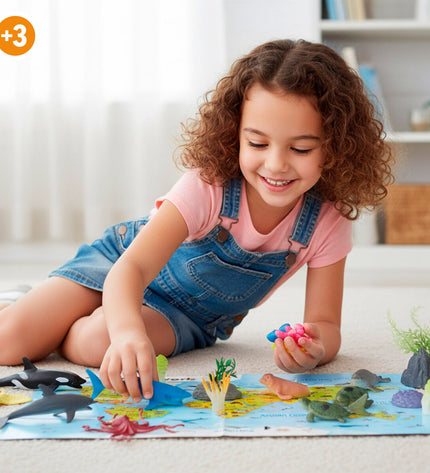 Colorbaby plastic animal figures, set of 4, colorful toy animals measuring 23x10x7 cm, for play and imaginative games.