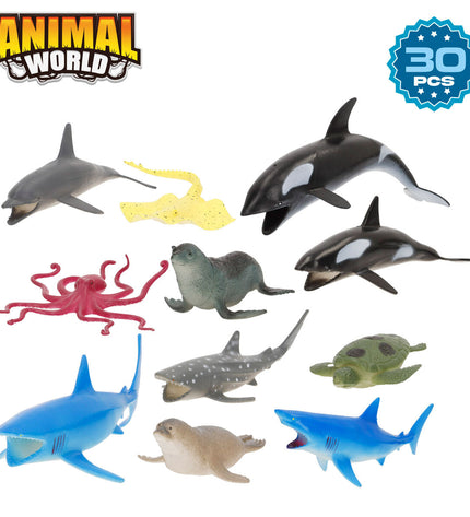 Colorbaby plastic animal figures, 4-piece set, colorful toy animals for children, 23x10x7 cm, suitable for play and collection.