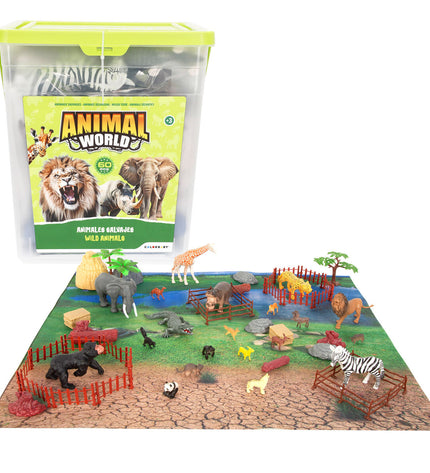 Set of four Colorbaby plastic wild animal figurines, detailed toy animals for children, 13 x 12 x 5 cm each.