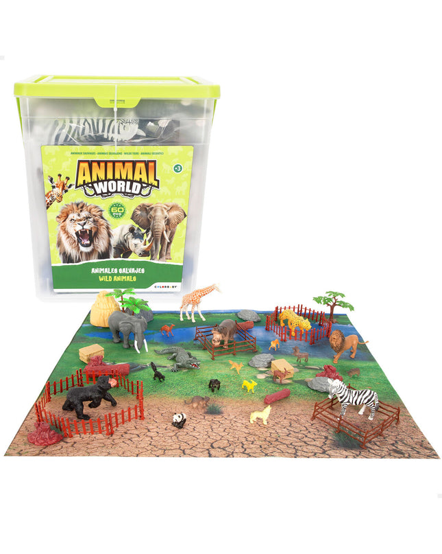 Set of four Colorbaby plastic wild animal figurines, detailed toy animals for children, 13 x 12 x 5 cm each.