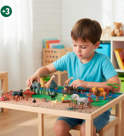 Set of four Colorbaby plastic wild animal figures, 13 x 12 x 5 cm, for children’s toys and imaginative play.