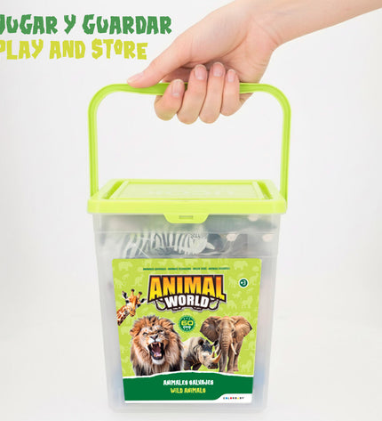 Set of four Colorbaby wildlife animal plastic toys, 13x12x5 cm each, suitable for children’s play and imaginative fun.