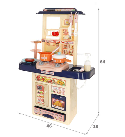 Colorbaby toy kitchen set with 11 pieces, measuring 46x64x19 cm, featuring realistic play appliances and accessories.