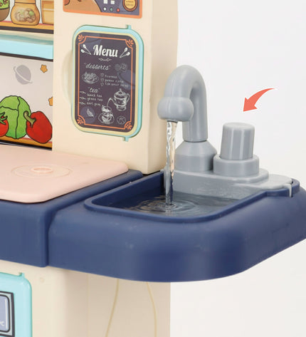 Colorbaby toy kitchen set with 30 parts, including utensils and accessories, designed for imaginative play and pretend cooking.