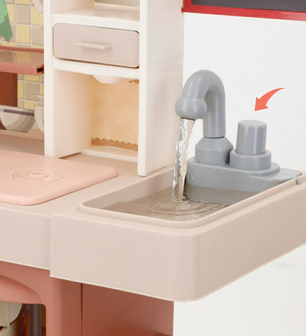Colorbaby toy kitchen set with 35 pieces, including utensils and accessories, designed for imaginative play in children's games.