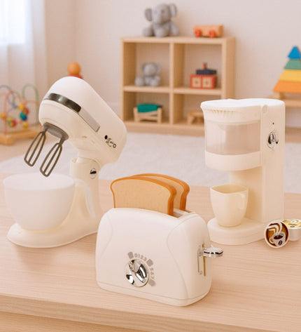 Set of two PlayGo pretend household appliances toys, 8x20x13.5 cm, for imaginative play and role-playing games.