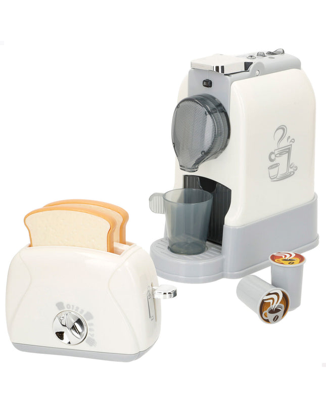 Two PlayGo pretend household appliances toy sets, each measuring 10x18x18 cm, designed for imaginative play and role-playing games.