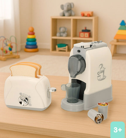 Two PlayGo toy household appliances, 10x18x18 cm, in imitation game set, designed for children's pretend play.