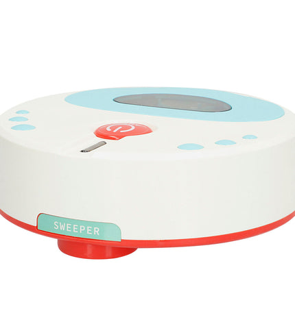 Six Colorbaby toy vacuum cleaners, 17x6x17 cm, pretend play cleaning toys for children, made of colorful plastic.