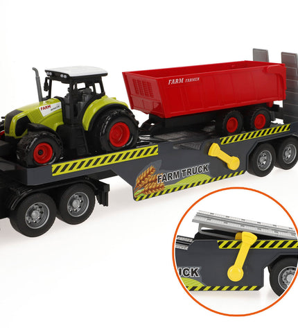 Speed & Go freight truck toy set with two colorful trucks, measuring 53x15x10 cm, for children’s vehicle play.