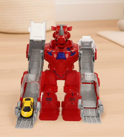 Pair of Transformers toy figures in red and blue, 24x28x16 cm, from BigBuy Kids, featuring detailed robot and vehicle modes.
