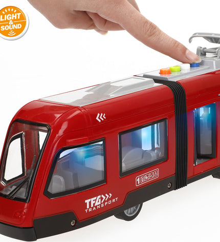 Pair of Speed & Go toy racing trains measuring 45x11x6 cm with friction, designed for children’s vehicle play and games.