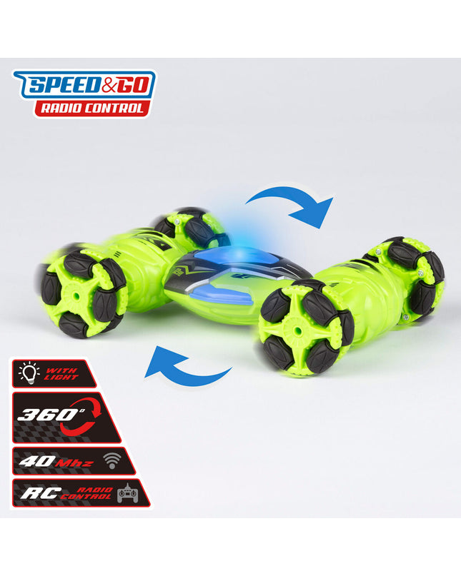 Six Colorbaby remote-controlled police cars, 19x5x13 cm, toy vehicles for kids, in various colors, designed for imaginative play.