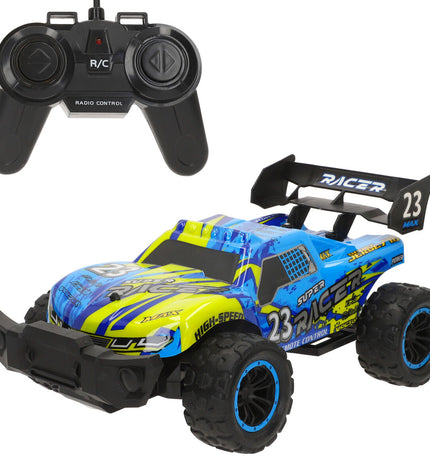 Two Speed & Go remote-controlled police cars, 1:14 scale, measuring 29x13x18 cm, featuring detailed police vehicle designs.