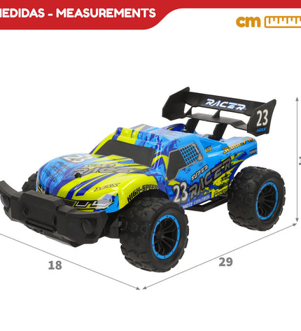 Two Speed & Go remote-controlled police cars in 1:14 scale, measuring 29x13x18 cm, toy vehicles for kids.