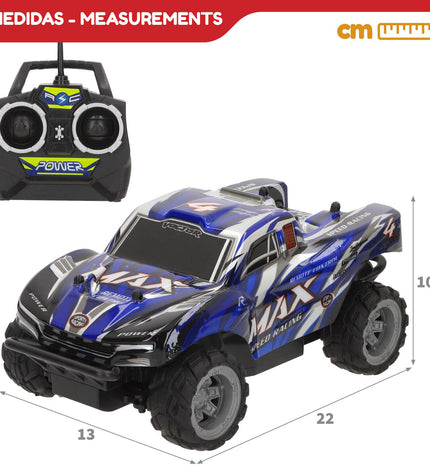 Four Speed & Go remote control police cars, 1:18 scale, with black and white design, displayed on a plain background.