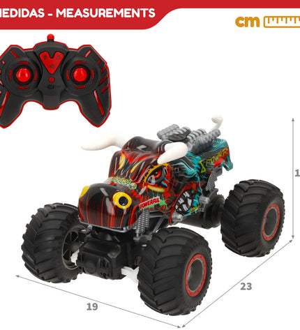 Two Speed & Go remote control police cars, 1:16 scale, with details visible, measuring approximately 23x15x19 cm each.