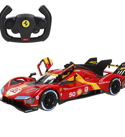 Two Ferrari remote control police cars, 36x11x15 cm, detailed toy vehicles perfect for kids' play and imaginative fun.