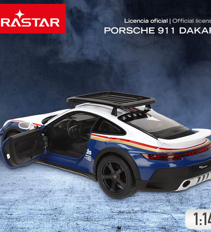 Two Porsche remote control police cars, 33x12x11 cm, detailed toy vehicles for kids, with black and white police livery.