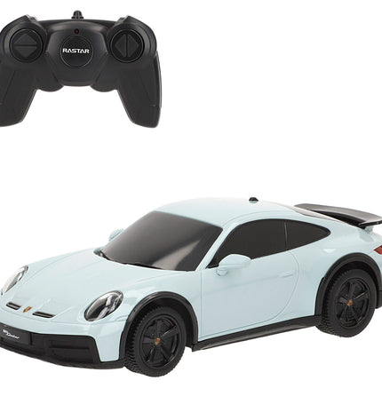 Set of four Porsche remote control police cars, toy vehicles measuring 18x6x8 cm, designed for children’s play and entertainment.