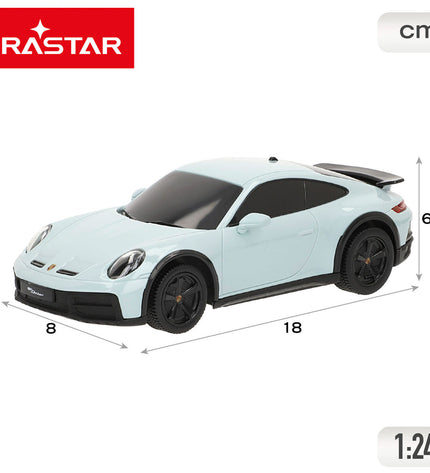 Four Porsche police car toys with remote controls, measuring 18x6x8 cm, designed for play and outdoor fun.