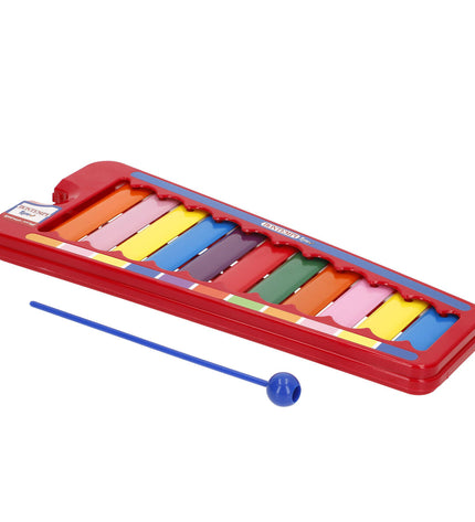 Six Bontempi metal and plastic xylophones for children, colorful musical instruments, 31x2x13 cm size, ideal for kids' play and music.