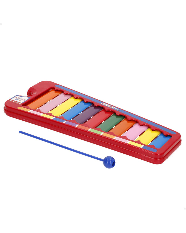 Six Bontempi metal and plastic xylophones for children, colorful musical instruments, 31x2x13 cm size, ideal for kids' play and music.