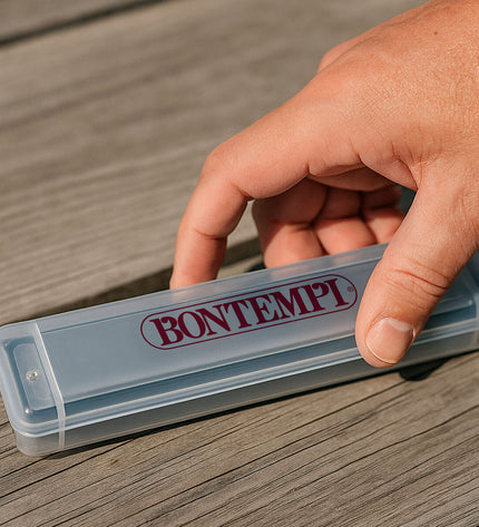 Bontempi 18x2x3 cm toy harmonica, children’s musical instrument in bright colors with metal reeds and plastic body.