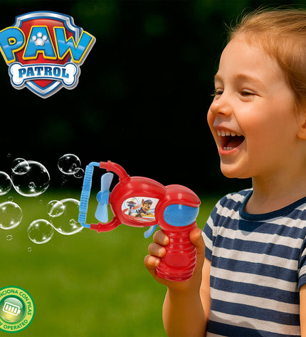 Set of 12 Paw Patrol bubble blowers, 50 ml each, featuring colorful Paw Patrol characters, designed for outdoor play and fun.