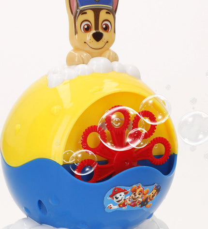 Six Paw Patrol bubble blowers in 59ml bottles, featuring colorful Paw Patrol characters, perfect for outdoor play.