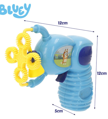 Bluey Bellenblaas speelgoed set with 12 blue bubble blowers, 50ml each, ideal for outdoor fun and play.
