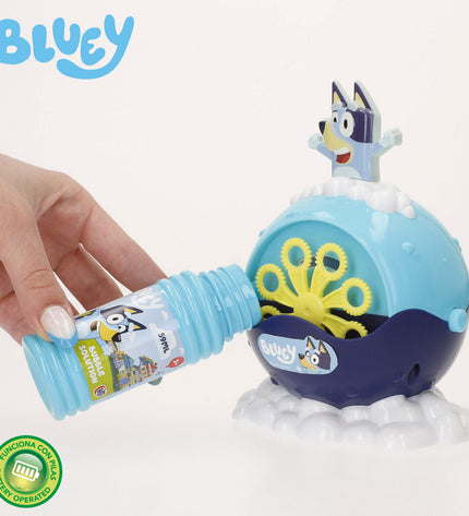 Bluey Bellenblaas speelgoed set with six 59 ml bottles in blue, ideal for outdoor play and outdoor games.