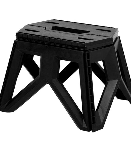 Six Aktive folding outdoor chairs in compact size, suitable for camping and hiking, with black seats and silver frames.