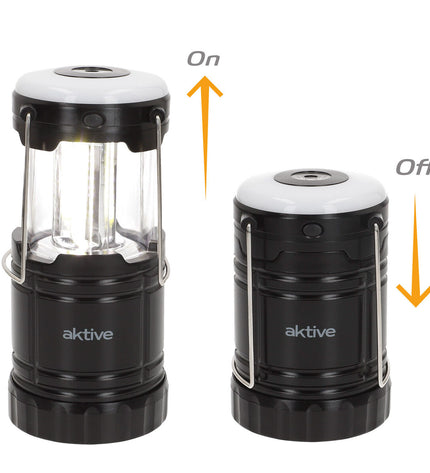 Set of six Aktive plastic camping lanterns for outdoor garden decoration, suitable for camping and outdoor lighting.