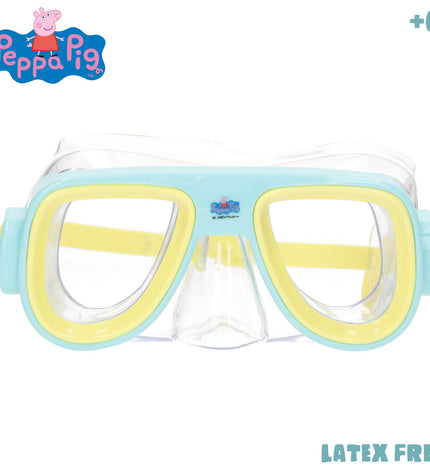 Set of 12 Peppa Pig kids' snorkel masks and snorkels for water sports, colorful and suitable for outdoor swimming activities.