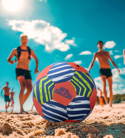 Set of 24 Aktive Neo Splash beach volleyballs with colorful patterns, designed for outdoor sports and beach volleyball activities.