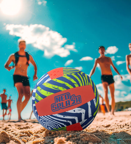 Set of 24 Aktive Neo Splash yellow, blue, orange neoprene volleyballs for sport and outdoor play.