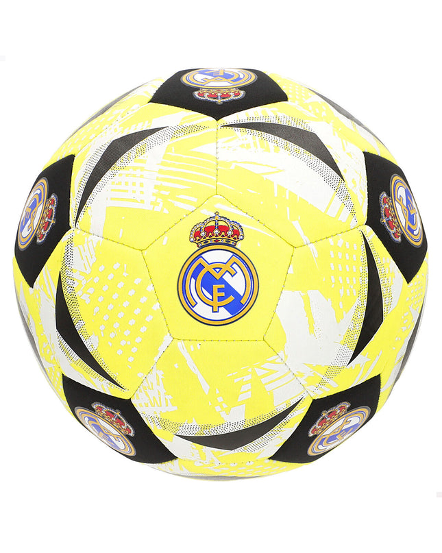 Set of 12 Real Madrid C.F. Strandvoetbal footballs for outdoor play, featuring the team's logo and colors.