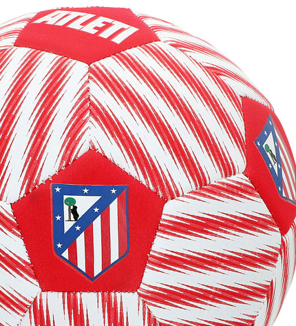 Set of 12 Atlético Madrid size 5 outdoor footballs, sport and outdoor soccer balls with team branding.