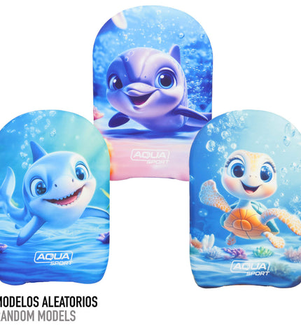 AquaSport bodyboard measuring 30x44.5x3 cm, designed for watersport outdoor fun, shown on a neutral background.