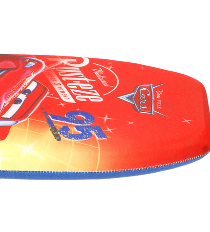 Cars bodyboard measuring 43.5 x 4 x 28.5 cm, suitable for watersport and outdoor activities, with a colorful design.
