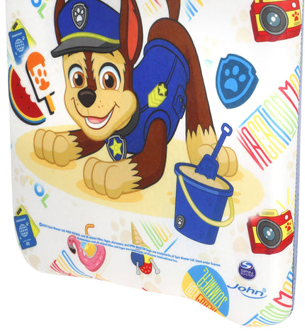 Colorful Paw Patrol bodyboard measuring 43.5x4x28.5 cm, designed for water sports and outdoor fun for kids.