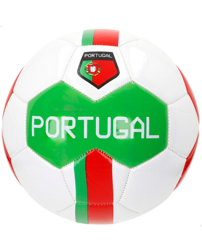 Set of 12 Aktive Portugal soccer balls, size 5, 22x22x22 cm, suitable for outdoor sports and playful activities.