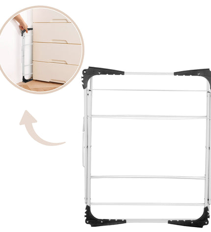 Two Max Home metal laundry drying racks measuring 62x140x45 cm, ideal for household laundry organization.