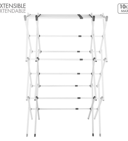 Two Max Home metal laundry lines, 75x104x37 cm, for household storage and organization, shown hanging in a kitchen or laundry area.