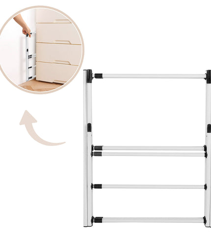 Pair of Max Home metal laundry racks, 75x104x37 cm, ideal for home storage and organization with sturdy metal construction.