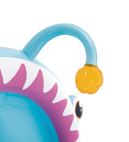 Intex inflatable children's pool, 102x86x127 cm, displayed with six colorful pool toys for kids' outdoor play.