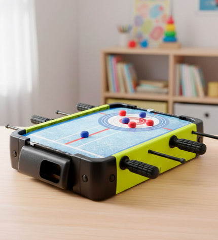 Two Colorbaby table football toys, colorful plastic game pieces for kids' play, designed for fun and entertainment.
