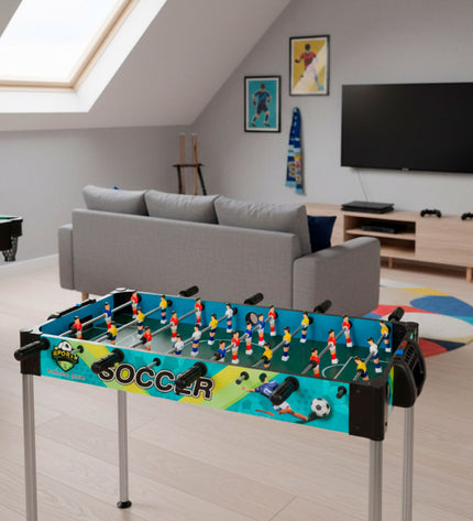 Colorbaby Tafelvoetbal set with two colorful miniature soccer tables for children’s games and play.