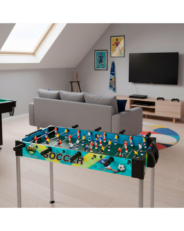 Colorbaby Tafelvoetbal set with two colorful miniature soccer tables for children’s games and play.